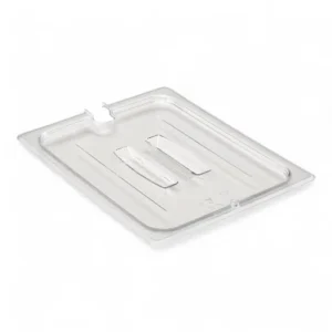 POLYCARBONATE CLEAR LID WITH HANDLE - NOTCHED - FOR 1/2 PANS