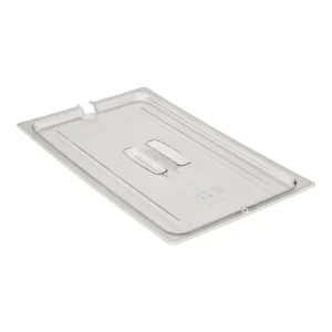 POLYCARBONATE CLEAR LID WITH HANDLE - NOTCHED - FOR 1/6 PANS