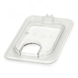 POLYCARBONATE CLEAR HINGED FLIP LID WITH NOTCH FOR 1/9 PANS