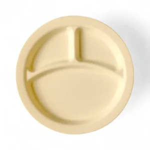 POLYCARBONATE 3 DIVISION DINNER PLATE 22.9CM DIAMETER - BEIGE