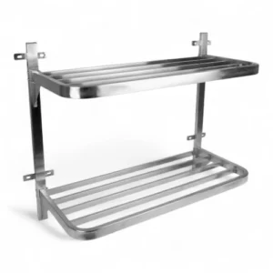 POT RACK S/STEEL - DOUBLE WALL MOUNTED 900MM X 400MM X 760MM