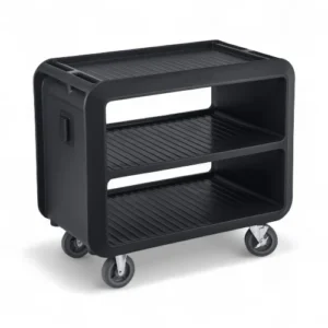 SERVICE CART 2 TIER 95CM L X 55CM D X 88CM H BLACK