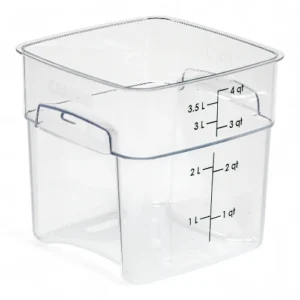 SQUARE POLYCARBONATE STORAGE CONTAINER CLEAR 4 LTR