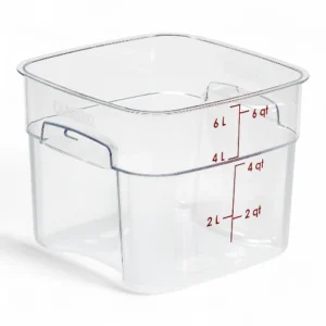 SQUARE POLYCARBONATE STORAGE CONTAINER CLEAR 6 LTR