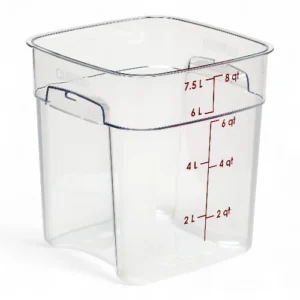 SQUARE POLYCARBONATE STORAGE CONTAINER CLEAR 8 LTR