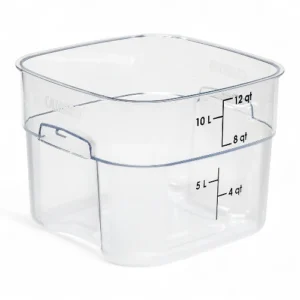 SQUARE POLYCARBONATE STORAGE CONTAINER CLEAR 12 LTR