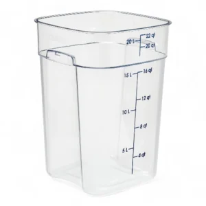 SQUARE POLYCARBONATE STORAGE CONTAINER CLEAR 22 LTR