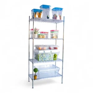 SHELVING UNIT CHROMED - 4-TIER - 1510MM X 455MM X 1830MM
