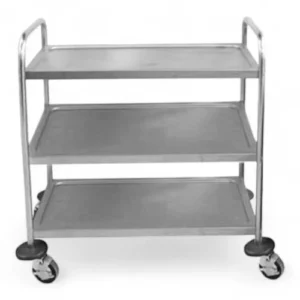 TEA TROLLEY S/STEEL GLOBAL - 3 SHELF - 910MM X 850MM x 540MM