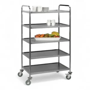 TEA TROLLEY S/STEEL GLOBAL 5 SHELF - 1540MM x 850MM x 540MM